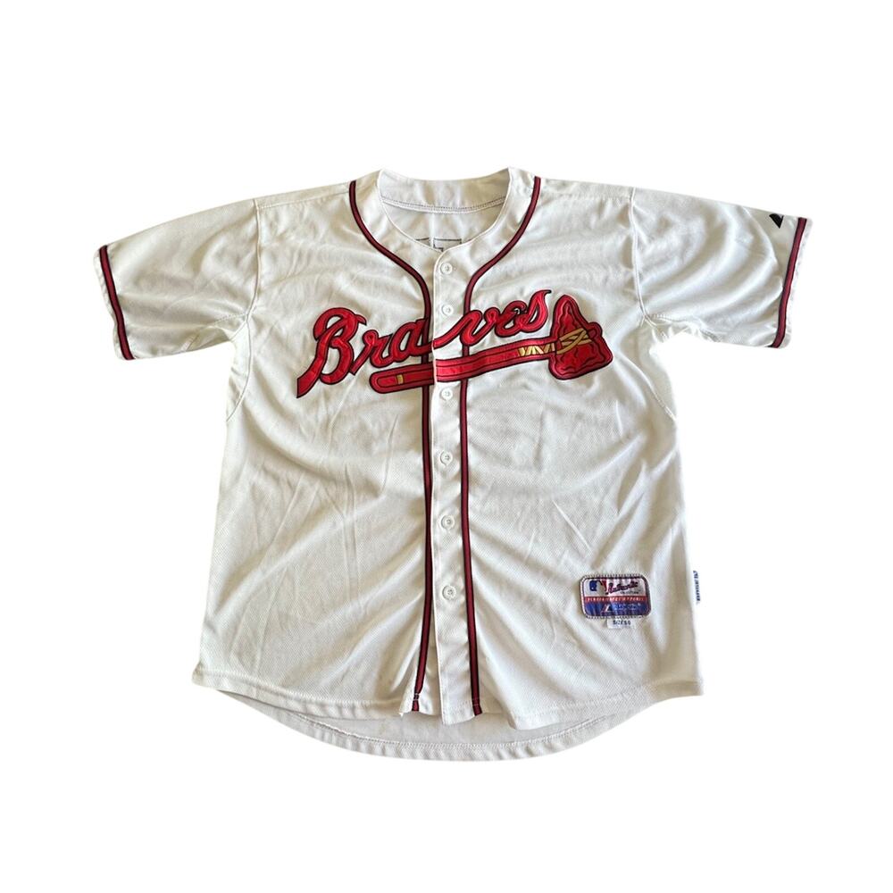 Authentic MLB Atlanta Braves Evan Gattis white size XL Majestic jersey 50